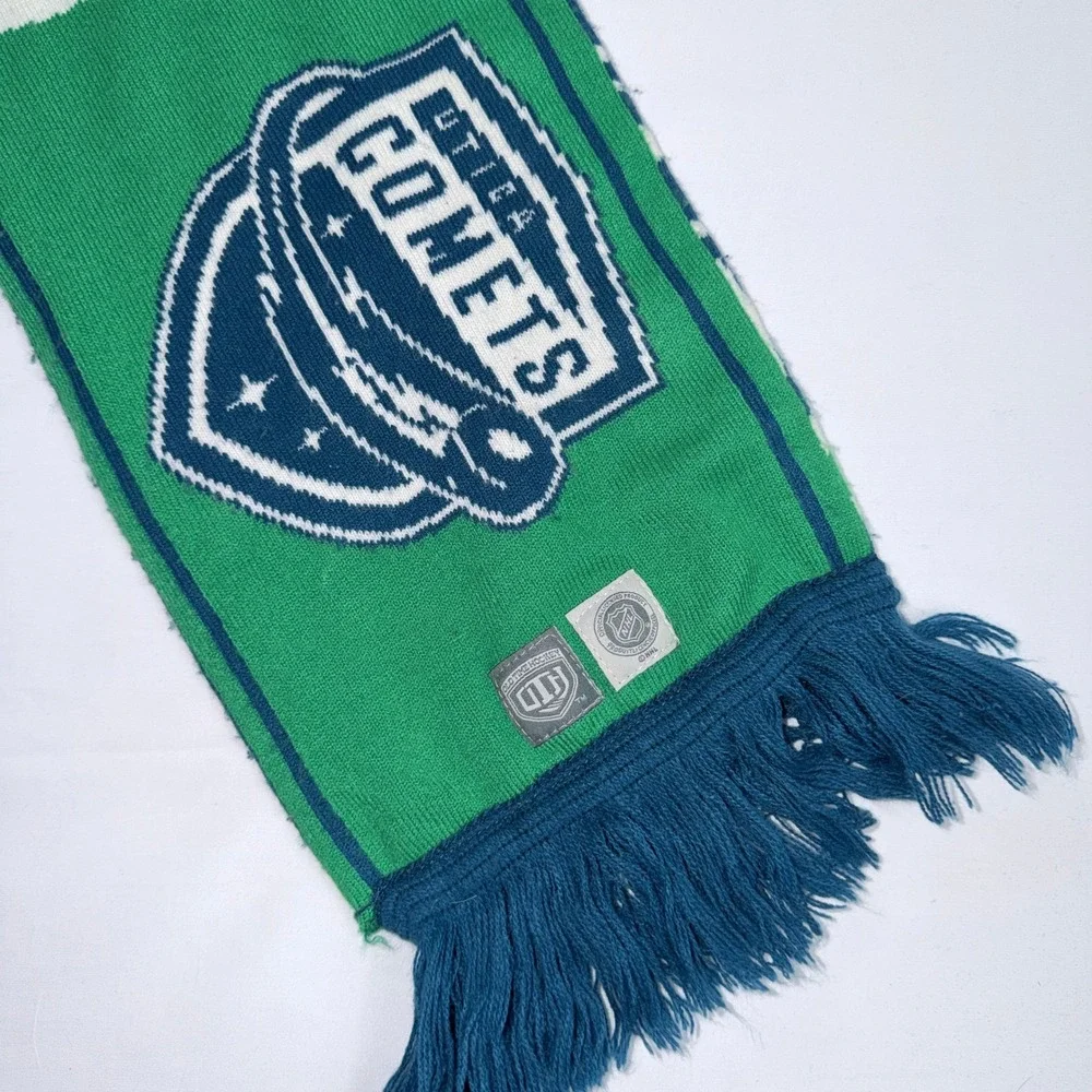 Utica Comets NHL Scarf Old‎ Time Hockey Green Blue Knit Fringe Licensed